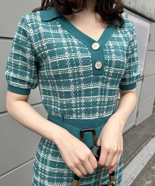 「REDYAZEL」 ニットワンピース FREE グリーン レディース_画像5