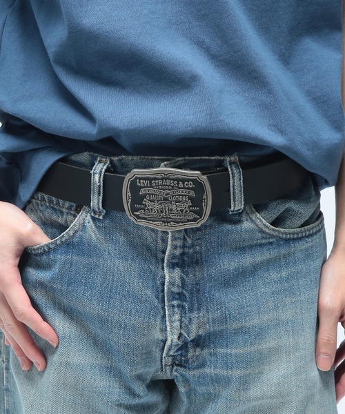 Levi's（リーバイス） ベルト ツーホースデザイン バックル レザー