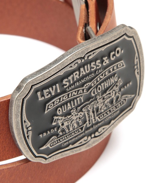 Levi's（リーバイス） ベルト ツーホースデザイン バックル レザー