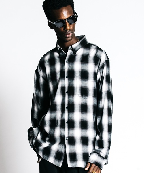CRIMIE（クライミー） シャツ OMBRE CHECK B.D L/S WIDE SHIRT メンズ