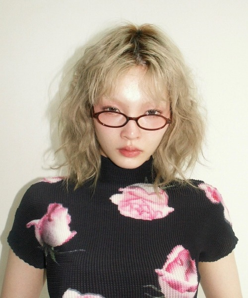 musubore pleatsed tops / プリーツプリントトップス pleatsed print sheer tops / プリーツプリントトップス（Tシャツ
