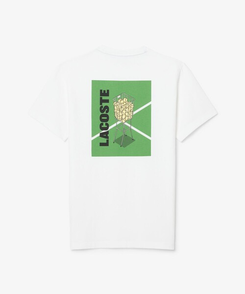 LACOSTE ウルトラドライ Tシャツ LACOSTE（ラコステ） tシャツ ボールバスケットバックプリントウルトラ