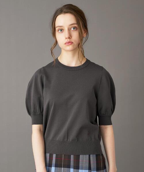 「DRESSTERIOR」 半袖ニット 38 チャコールグレー レディース_画像4