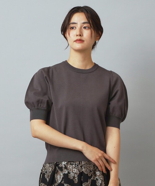 「DRESSTERIOR」 半袖ニット 38 チャコールグレー レディース_画像6