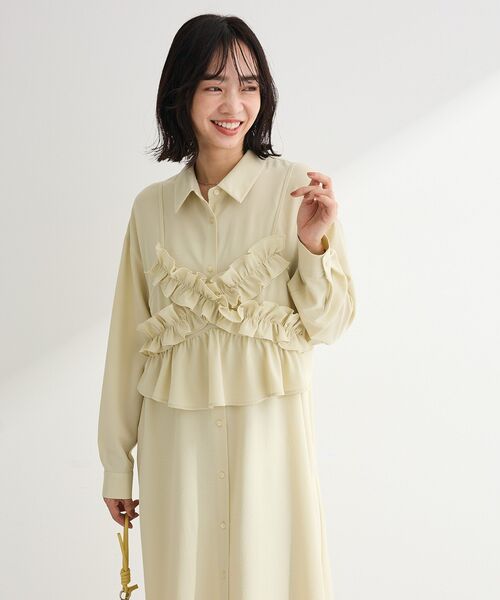 Green Parks（グリーンパークス） シャツワンピース SET2点フリル