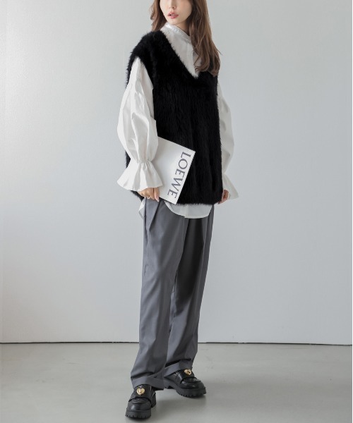 「SUGAR BISKET」 「La-gemme」半袖ニット フリー ブラック レディース_画像6
