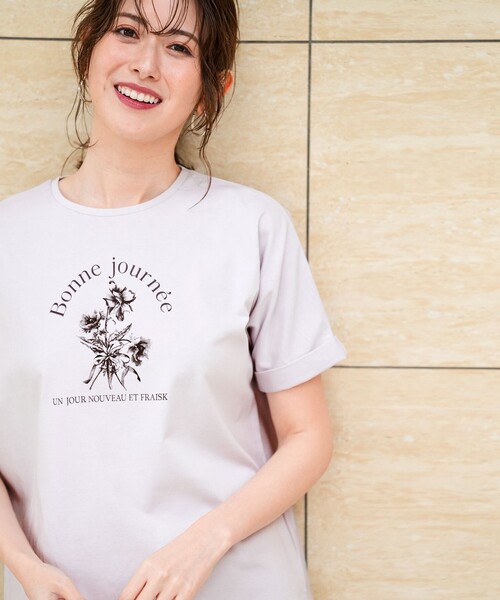 ANY SIS（エニィスィス） tシャツ 半袖 フラワープリント ロゴTシャツ