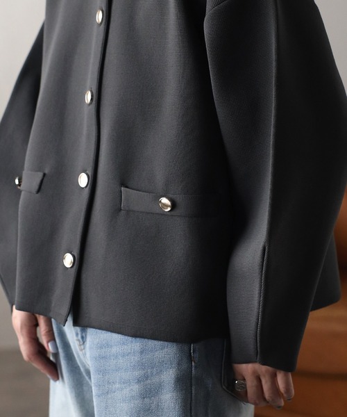 「ap retro」 ニットカーディガン FREE ブラック レディース_画像2