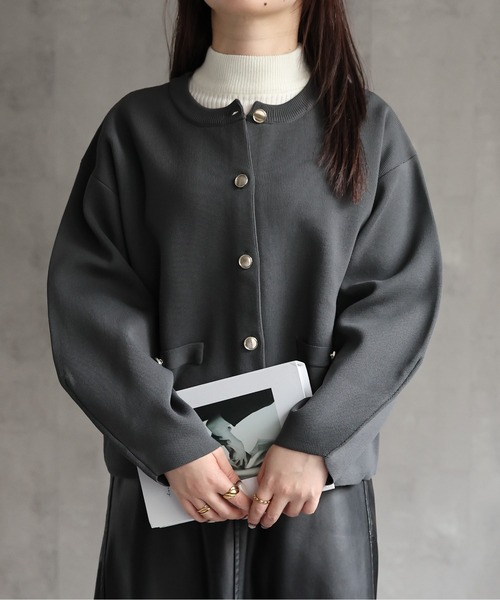 「ap retro」 ニットカーディガン FREE ブラック レディース_画像5