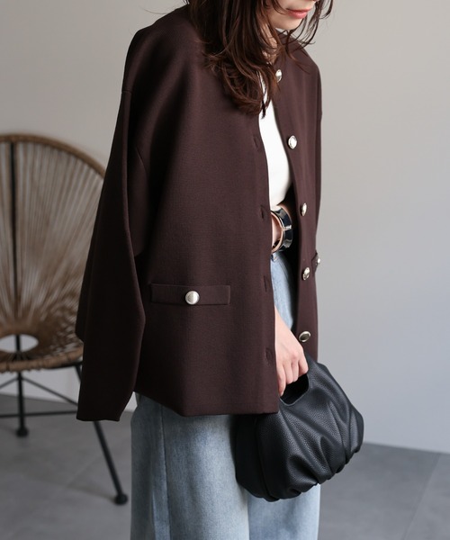 「ap retro」 ニットカーディガン FREE ブラック レディース_画像8