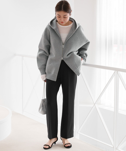 「JOURNAL STANDARD relume」 ジップアップパーカー FREE グレー レディースの画像