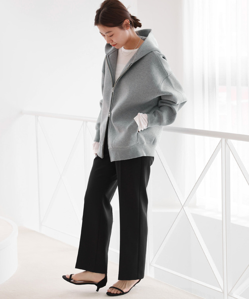 「JOURNAL STANDARD relume」 ジップアップパーカー FREE グレー レディースの画像