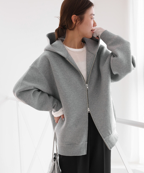 「JOURNAL STANDARD relume」 ジップアップパーカー FREE グレー レディースの画像