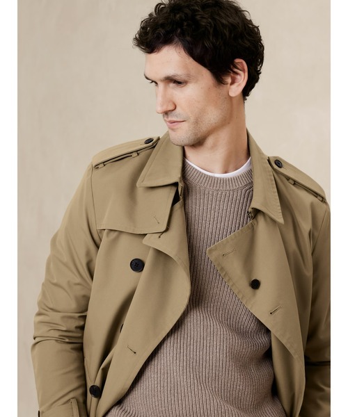 「BANANA REPUBLIC FACTORY STORE」 トレンチコート L ベージュ メンズ_画像6