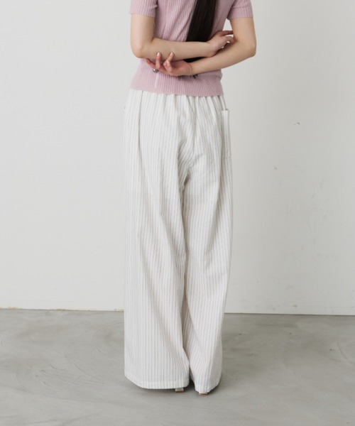 DFFUR. ワイドパンツ パンツ ピンストライプワイドシルエットパンツ