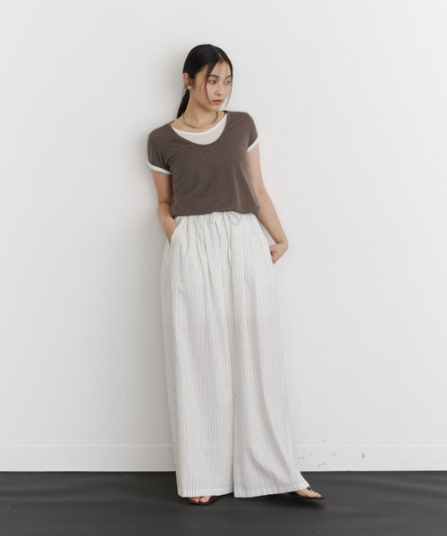 DFFUR. ワイドパンツ パンツ ピンストライプワイドシルエットパンツ