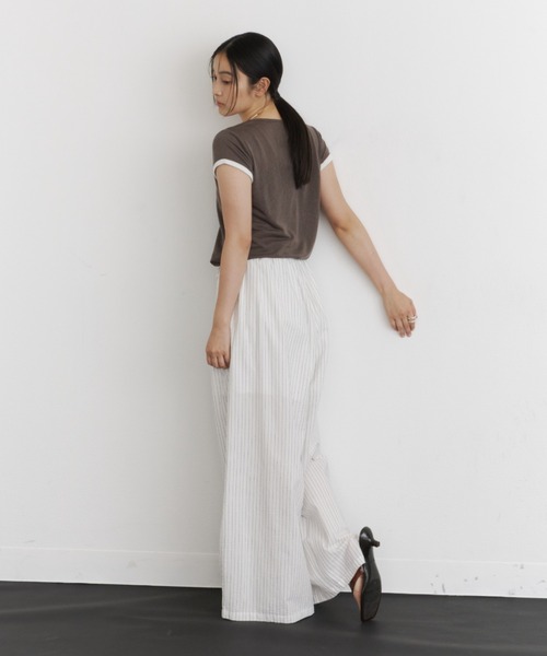DFFUR. ワイドパンツ パンツ ピンストライプワイドシルエットパンツ