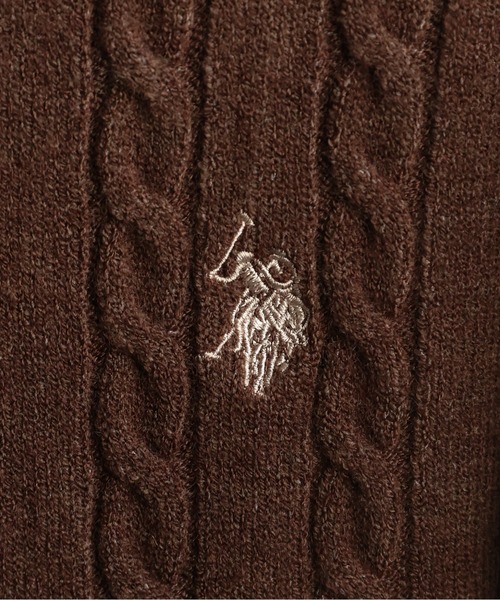 「U.S. POLO ASSN.」 カーディガン M グレイッシュベージュ レディース_画像8