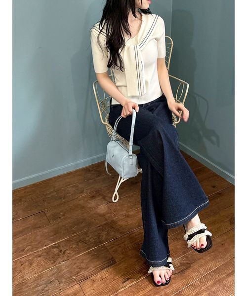 値下LILY BROWNリリーブラウンセーラーカーデレイヤードニット （BLK） LILY BROWN（リリーブラウン） ニット セーター レイヤードセーラー