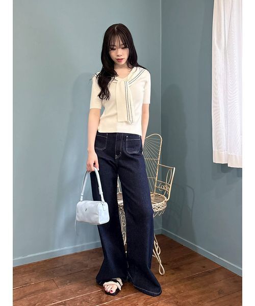 値下LILY BROWNリリーブラウンセーラーカーデレイヤードニット （BLK） LILY BROWN（リリーブラウン） ニット セーター レイヤードセーラー
