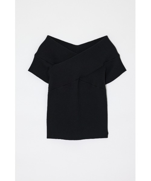 ニット セーター CROSS OFF SHOULDER トップス レディースの画像