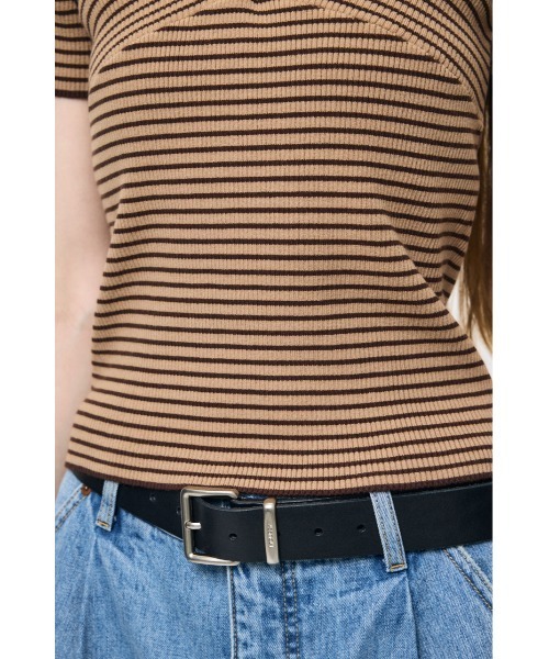 ニット セーター CROSS OFF SHOULDER トップス レディースの画像