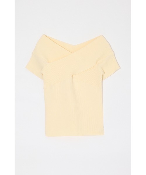 ニット セーター CROSS OFF SHOULDER トップス レディースの画像