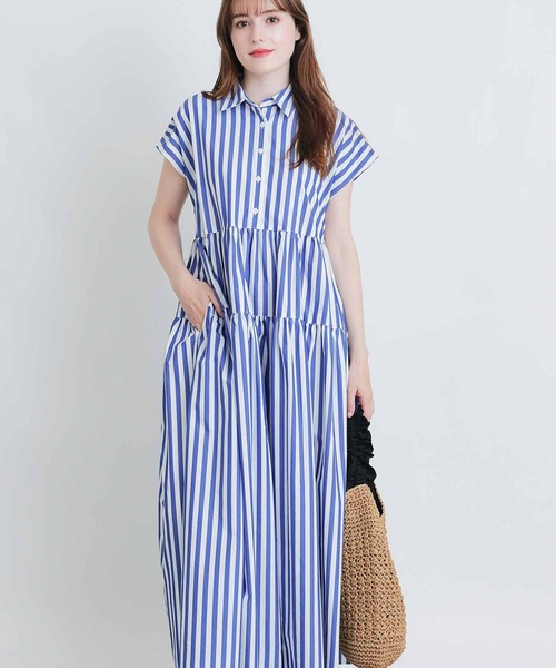 PICCIN（ピッチン） シャツワンピース ストライプティアードショート