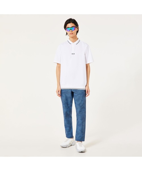 【美品】OAKLEY ゴルフシャツ シアサッカー ロゴ刺繍 ポケット付き 薄手 OAKLEY（オークリー） ポロシャツ 半袖 オークリーO-SYNC PACK