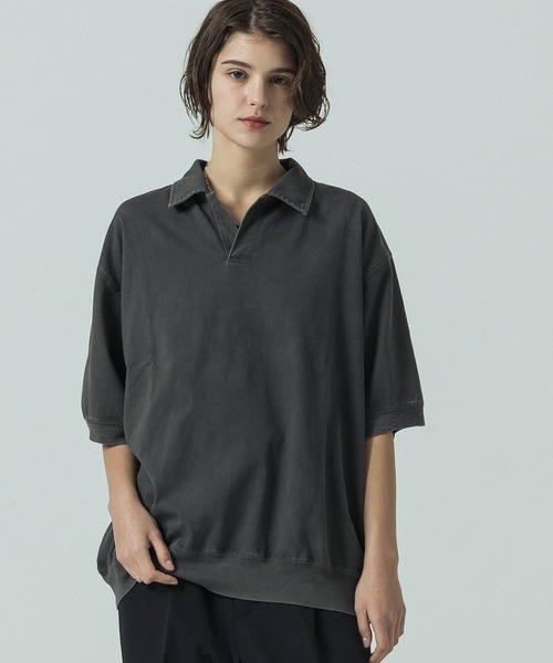 「SLICK」 7分袖Tシャツ 1 ライトグレー メンズ_画像2