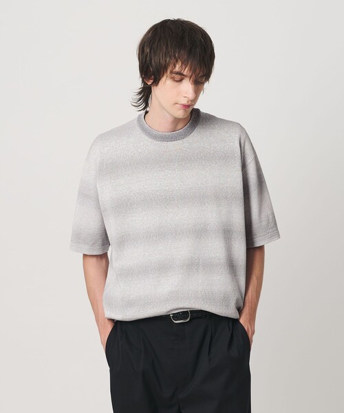 セーター ニット シアー オンブレ ボーダー クルーネック Tシャツ ウォッシャブル メンズ | BEAUTY＆YOUTH UNITED ARROWS