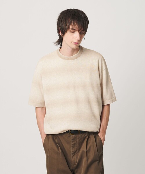 セーター ニット シアー オンブレ ボーダー クルーネック Tシャツ ウォッシャブル メンズ | BEAUTY＆YOUTH UNITED ARROWS | 03