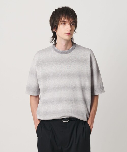 セーター ニット シアー オンブレ ボーダー クルーネック Tシャツ ウォッシャブル メンズ | BEAUTY＆YOUTH UNITED ARROWS | 05