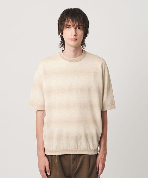 セーター ニット シアー オンブレ ボーダー クルーネック Tシャツ ウォッシャブル メンズ | BEAUTY＆YOUTH UNITED ARROWS | 06