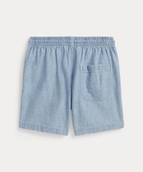 ワイドパンツ パンツ ビッグ フィット コットン シャンブレー ショートパンツ キッズ 子供服 男の子の画像