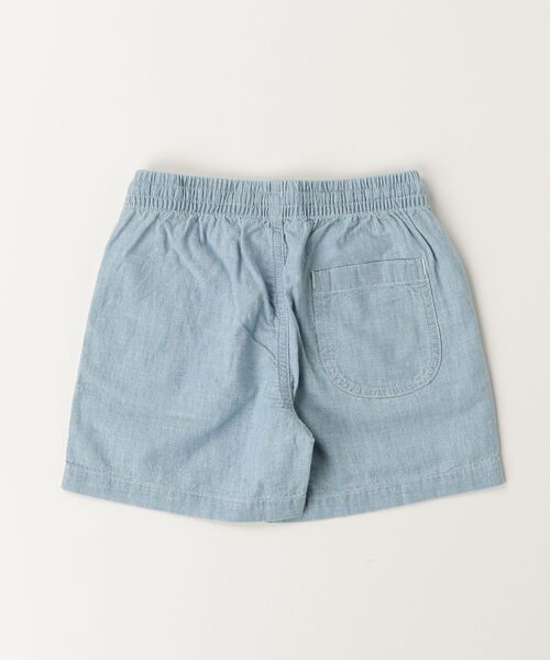 ワイドパンツ パンツ ビッグ フィット コットン シャンブレー ショートパンツ キッズ 子供服 男の子の画像