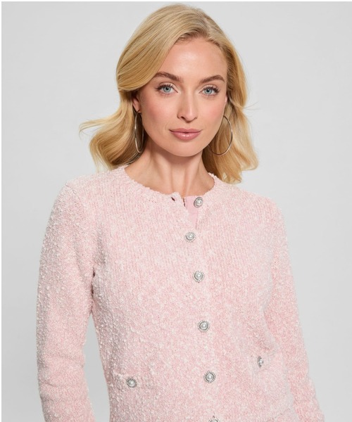 「Guess」 ニットカーディガン X-SMALL ピンク レディース_画像9