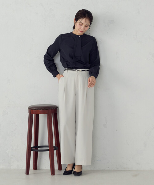 「COMME CA ISM」 長袖ブラウス MEDIUM ホワイト レディース_画像2
