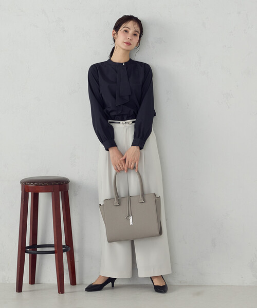 「COMME CA ISM」 長袖ブラウス MEDIUM ホワイト レディース_画像3