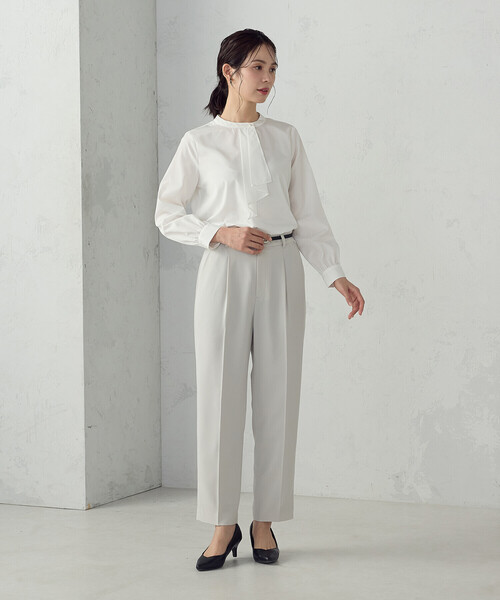 「COMME CA ISM」 長袖ブラウス MEDIUM ホワイト レディース_画像6