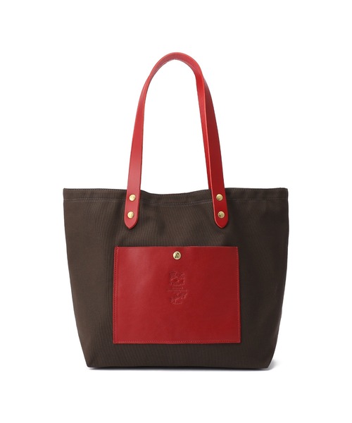 トートバッグ IL BISONTE / CANVAS x LEATHER / トートバッグ レディース メンズの画像
