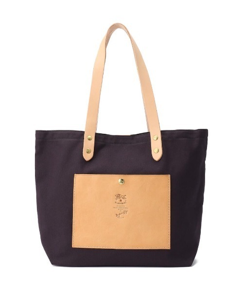 トートバッグ IL BISONTE / CANVAS x LEATHER / トートバッグ レディース メンズの画像