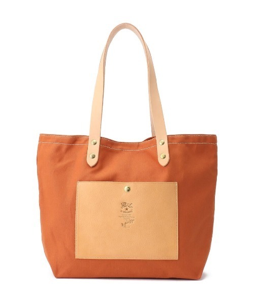 トートバッグ IL BISONTE / CANVAS x LEATHER / トートバッグ レディース メンズの画像