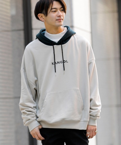 【美品】めめんともり × KANGOL 限定コラボパーカー　Sサイズ めめんともり×KANGOL REWARDコラボ プルオーバーパーカー
