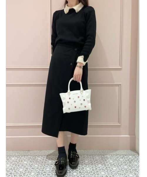 2WAY ハンドバッグ Samantha Vega ビジューフラッター小 シボ革 Samantha Vega ハンドバッグ ビジューフラッター(小) : ZOZOTOWN