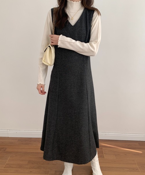 ABITOKYO（アビトーキョー） ジャンパースカート VネックAラインロング