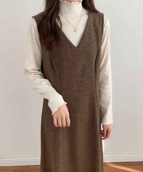 ABITOKYO（アビトーキョー） ジャンパースカート VネックAラインロング