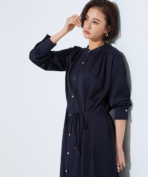 RASW（ラス） シャツワンピース ゴールドボタンロングシャツワンピース