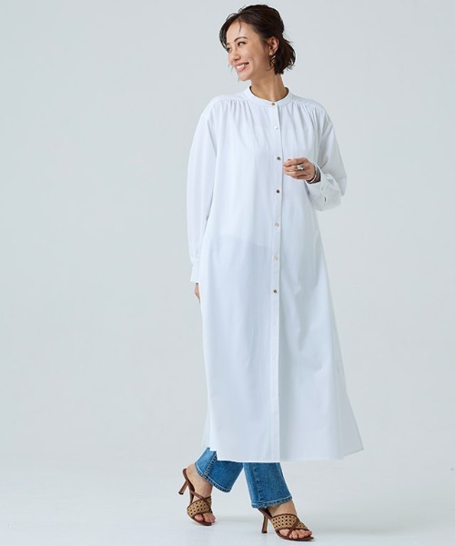 【rara】my_clozette ★大人気 シャツワンピース ホワイト 楽天市場】シャツワンピース 白 シャツワンピ ロング丈 ワンピース