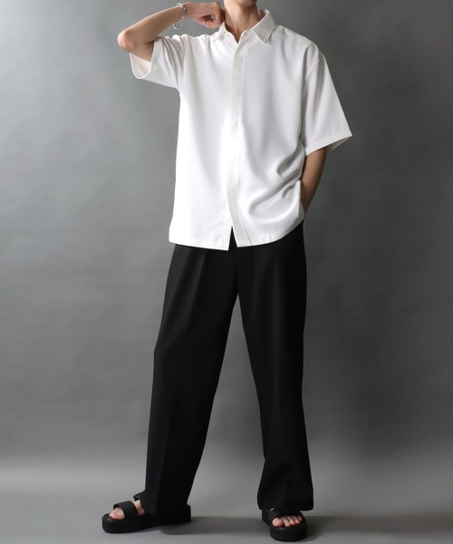 消費税無し SITRY シャツ ドレープ shirt/別注 front Fly twill Polyester トップス